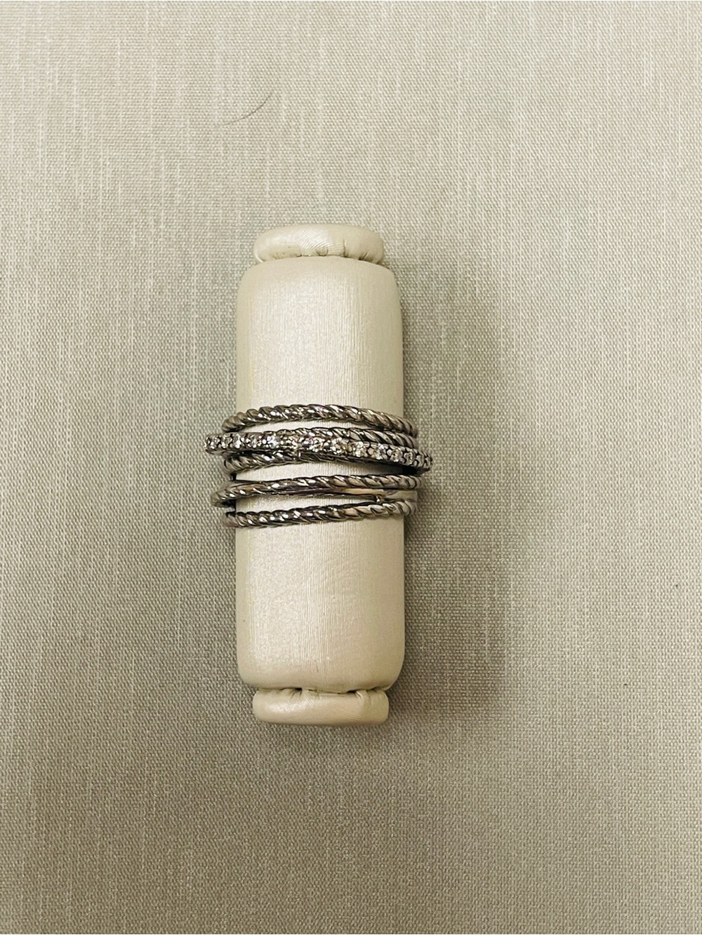 Estate David Yurman Sterling Silver & Diamond Multi-Band Stackable Ring